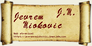 Jevrem Mioković vizit kartica